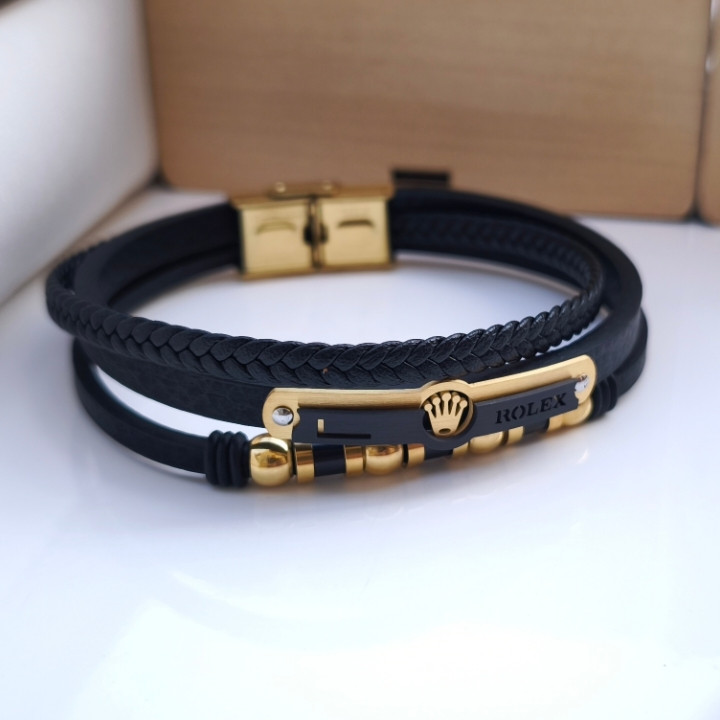 خرید دستبند مردانه چرمی شیک و پهن