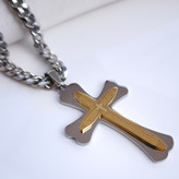 خرید گردنبند صلیب استیل رنگ ثابت