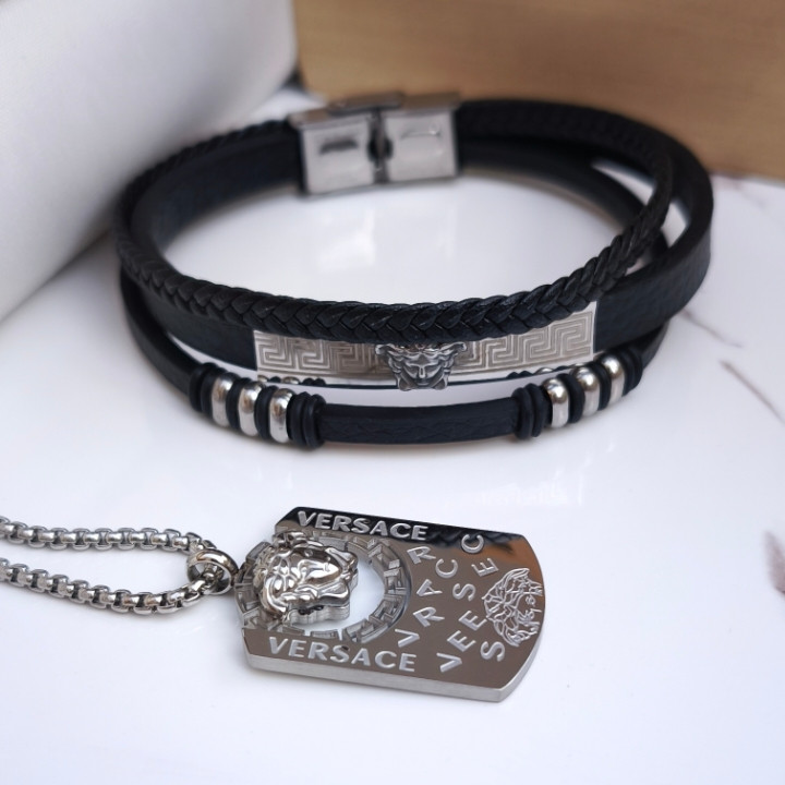 خرید ست دستبند و گردنبند مردانه ورساچه