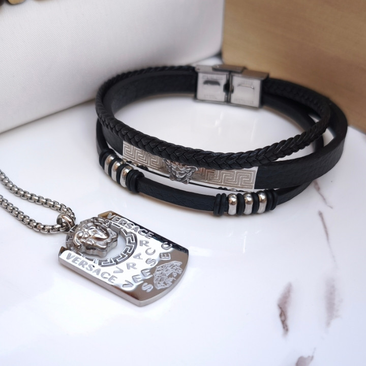 خرید ست گردنبند و دستبند ورساچه پسرانه