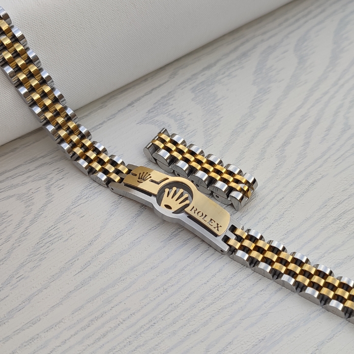 خرید دستبند رولکس مردانه دو رنگ شیک Rolex