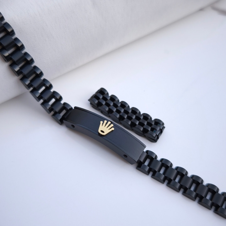 خرید دستبند مشکی مردانه رولکس استیل رنگ ثابت