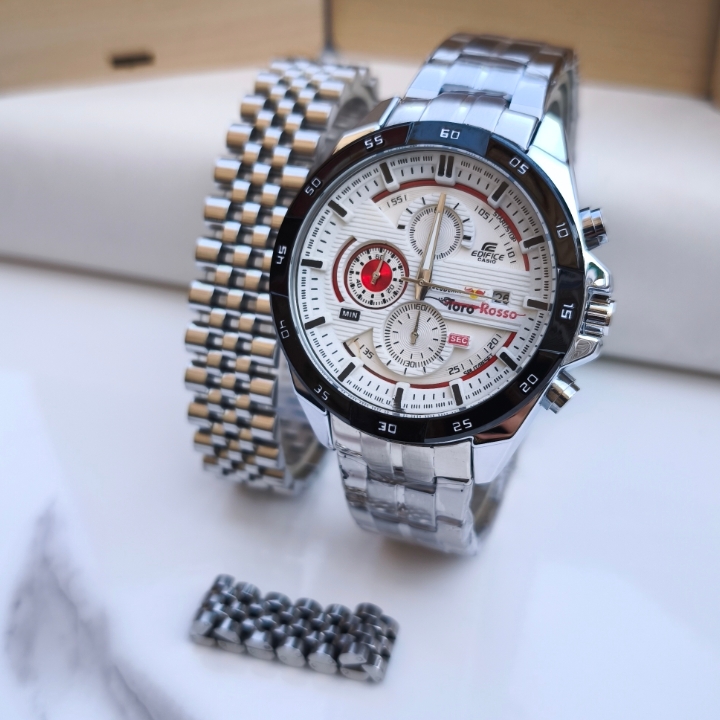 خرید ست ساعت و دستبند مردانه نقره ای شیک