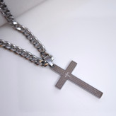 خرید گردنبند مردانه صلیب نقره ای