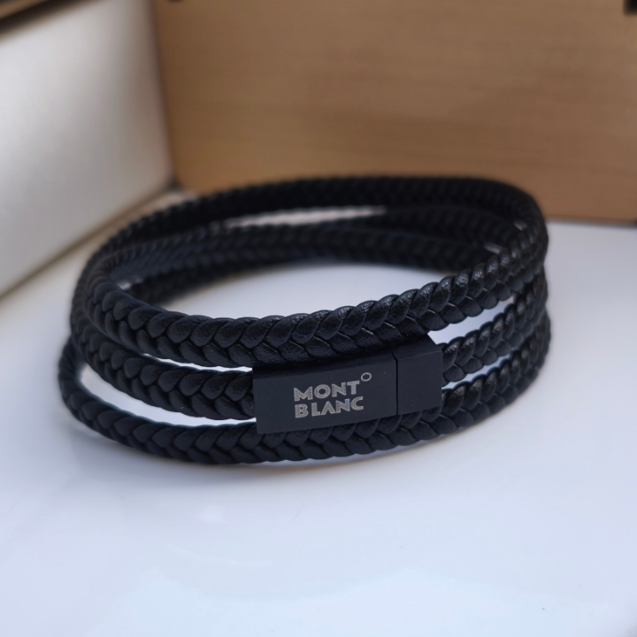 خرید دستبند مردانه چرمی چند ردیفه