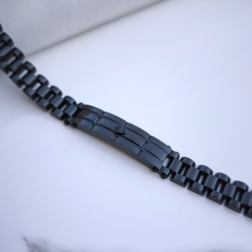 خرید دستبند مردانه مشکی استیل رولکس رنگ ثابت