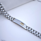 خرید دستبند مردانه استیل رنگ ثابت رولکس نقره ای