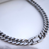 خرید گردنبند کارتیه مردانه استیل رنگ ثابت نقره ای شیک