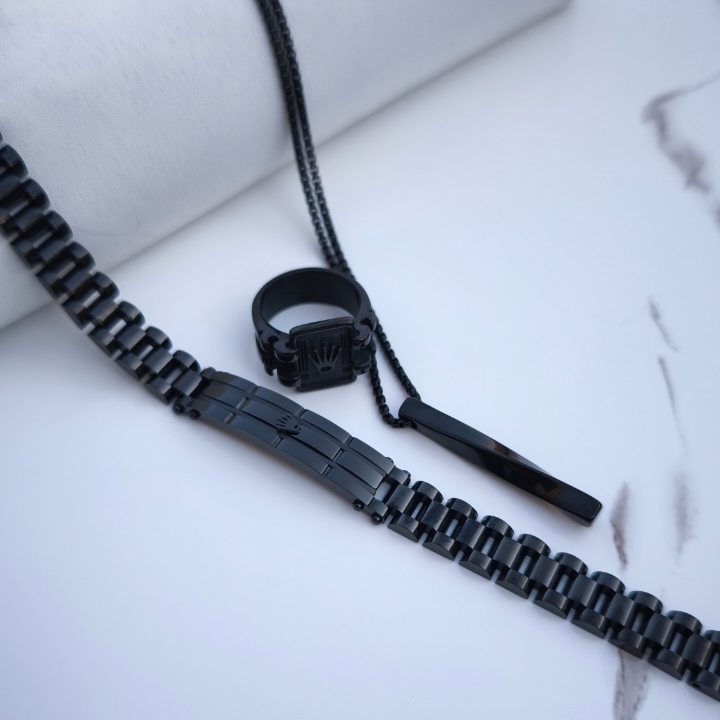 خرید ست رولکس مردانه مشکی استیل رنگ ثابت مناسب کادو تولد