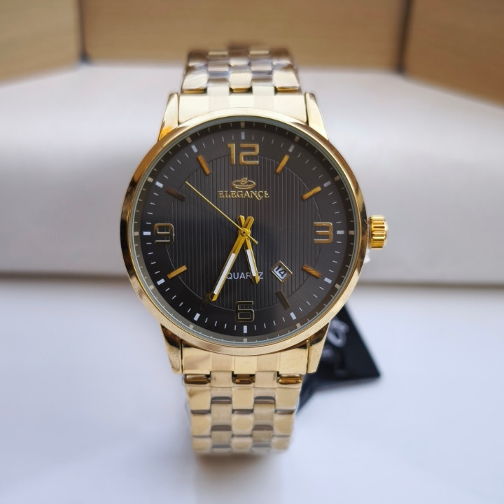 خرید ساعت طلایی مردانه استیل رنگ ثابت برند الگانس