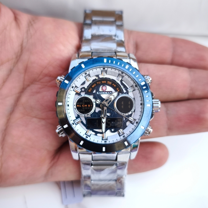 خرید ساعت کیدمن مردانه استیل رنگ ثابت دو زمانه kademan