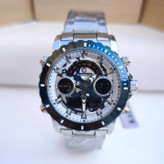 خرید ساعت مردانه عقربه ای دیجیتالی کیدمن استیل نقره ای