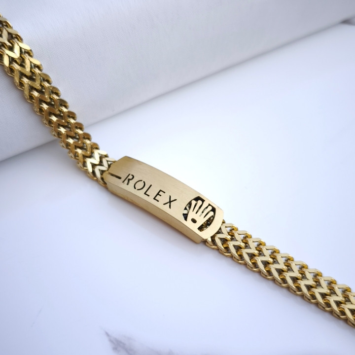 خرید دستبند طلایی مردانه استیل رنگ ثابت مناسب کادو تولد