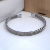 خرید بنگل استیل مردانه نقره ای رنگ ثابت مناسب کادو