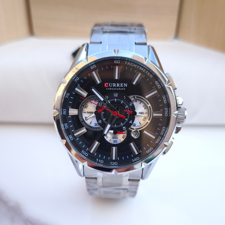 خرید ساعت سه موتور مردانه استیل کارن نقره ای شیک