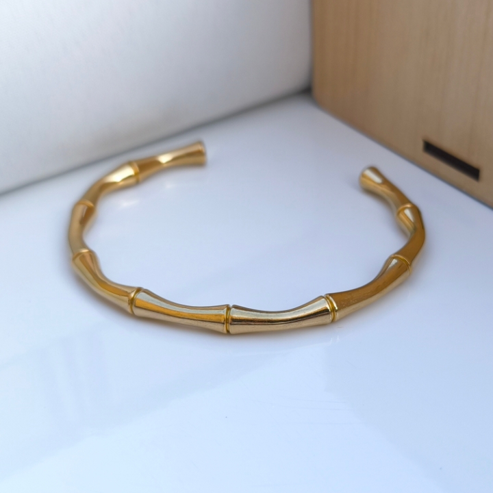 خرید بنگل پسرانه طرح بامبو طلایی استیل رنگ ثابت شیک