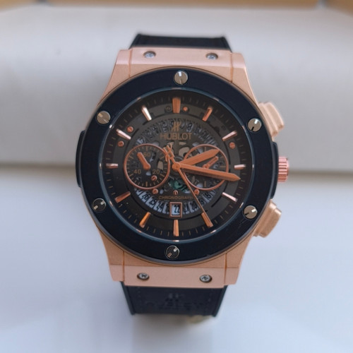 خرید ساعت چرمی مردانه ارزان شیک طرح سه موتور هابلوت