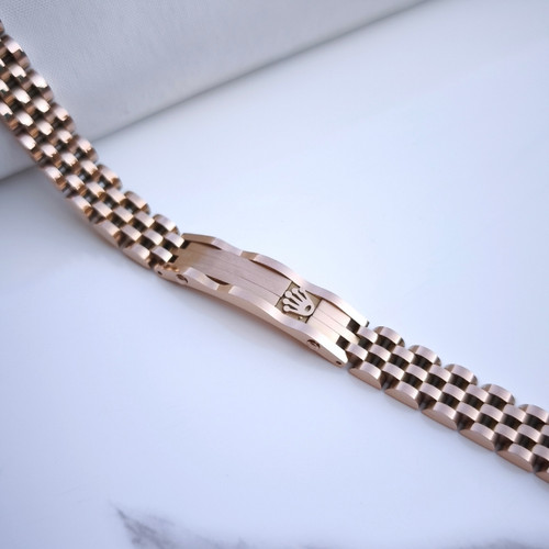 خرید دستبند رزگلد رولکس مردانه استیل رنگ ثابت شیک