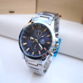 خرید ساعت مردانه نقره ای استیل سه موتور فعال ادیفایس شیک