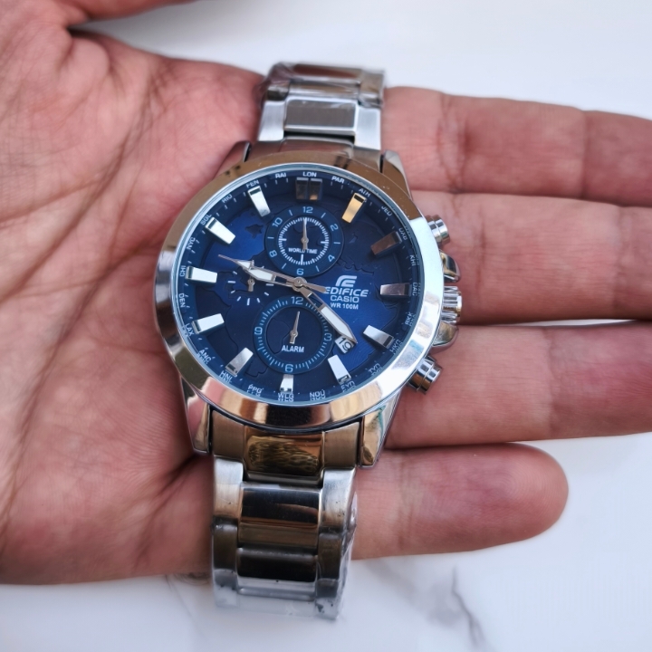 خرید ساعت مردانه کرنوگراف استیل کاسیو ادیفایس سه موتور