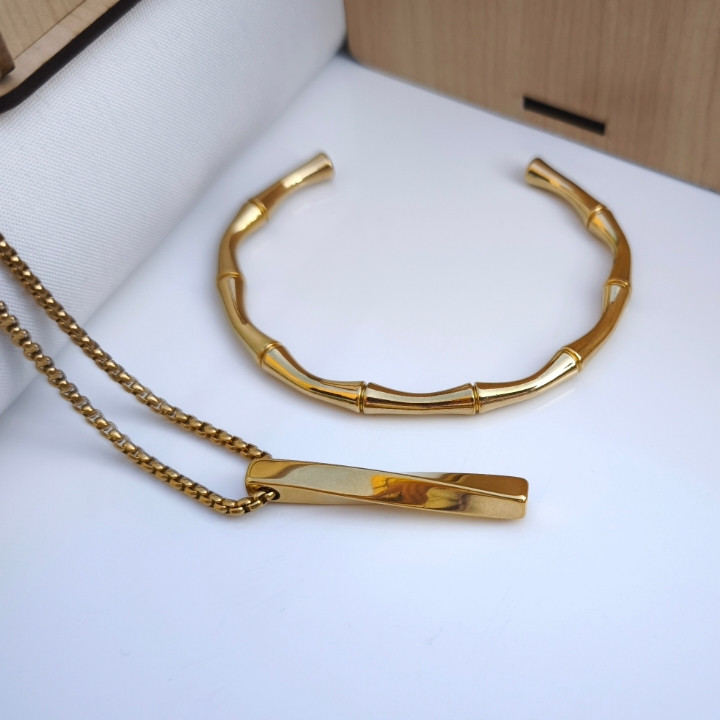 خرید زیورالات مردانه استیل رنگ ثابت شیک ارزان