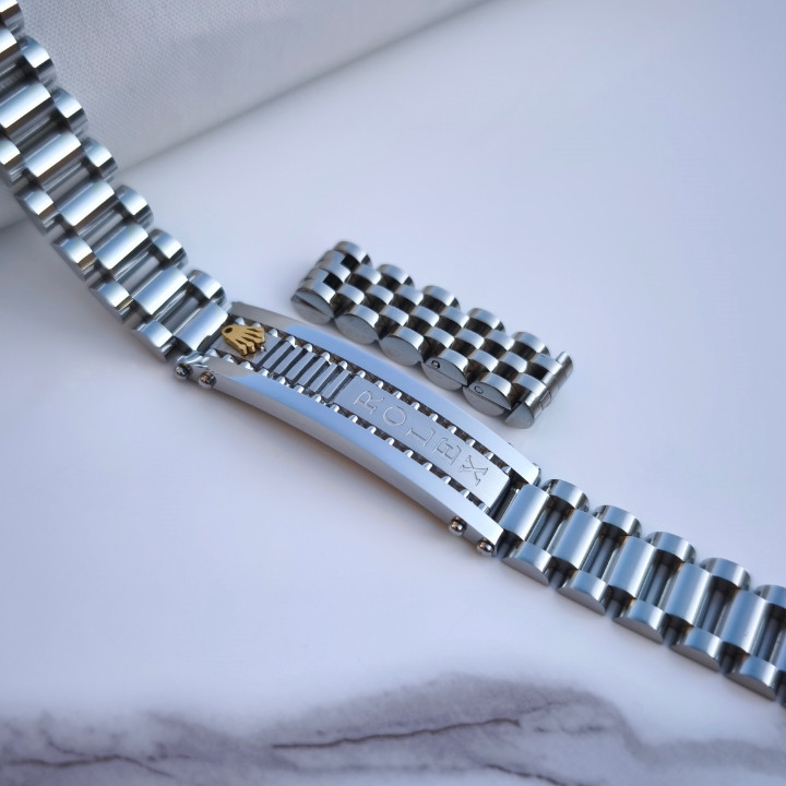 خرید ست دستبند انگشتر رولکس مردانه استیل رنگ ثابت نقره ای شیک