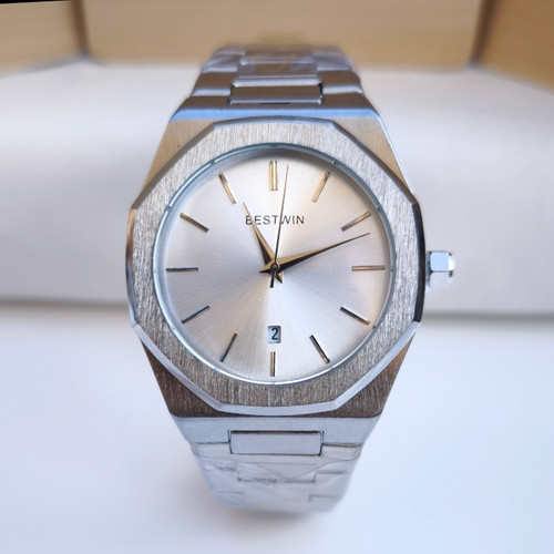 خرید ساعت مردانه استیل رنگ ثابت نقره ای بست وین