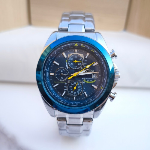 خرید ساعت سیتیزن مردانه سه موتور نقره ای استیل رنگ ثابت شیک