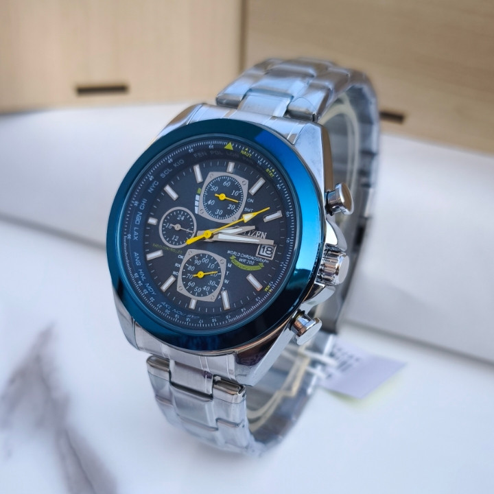 خرید ساعت مردانه سیتیزن کرنوگراف رنگ ثابت استیل ارزان شیک