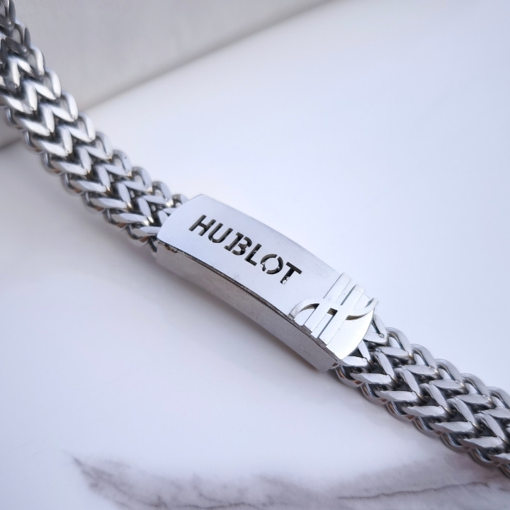 خرید دستبند مردانه نقره ای هابلوت قفل مگنتی شیک