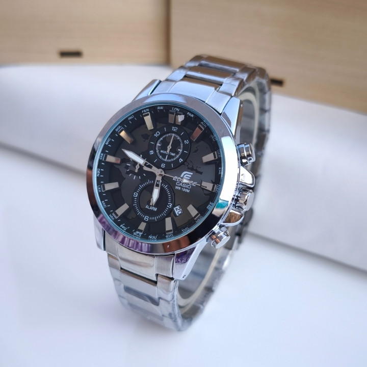 خرید ساعت کاسیو مردانه سه موتور کرنوگراف شیک رنگ ثابت