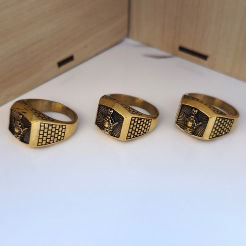 انگشتر طلایی مردانه استیل رنگ ثابت شیک مناسب کادو