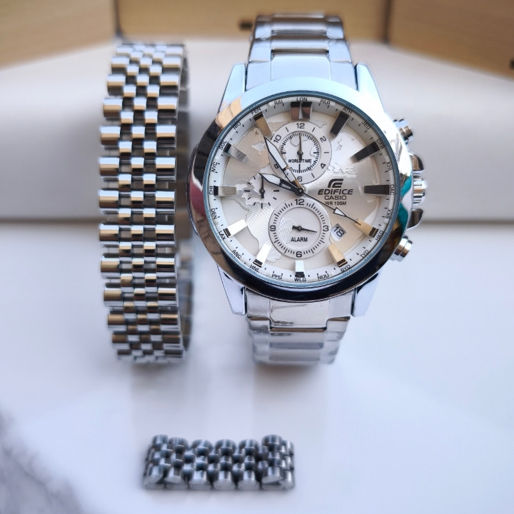 خرید ست ساعت دستبند انگشتر مردانه استیل رنگ ثابت شیک ارزان