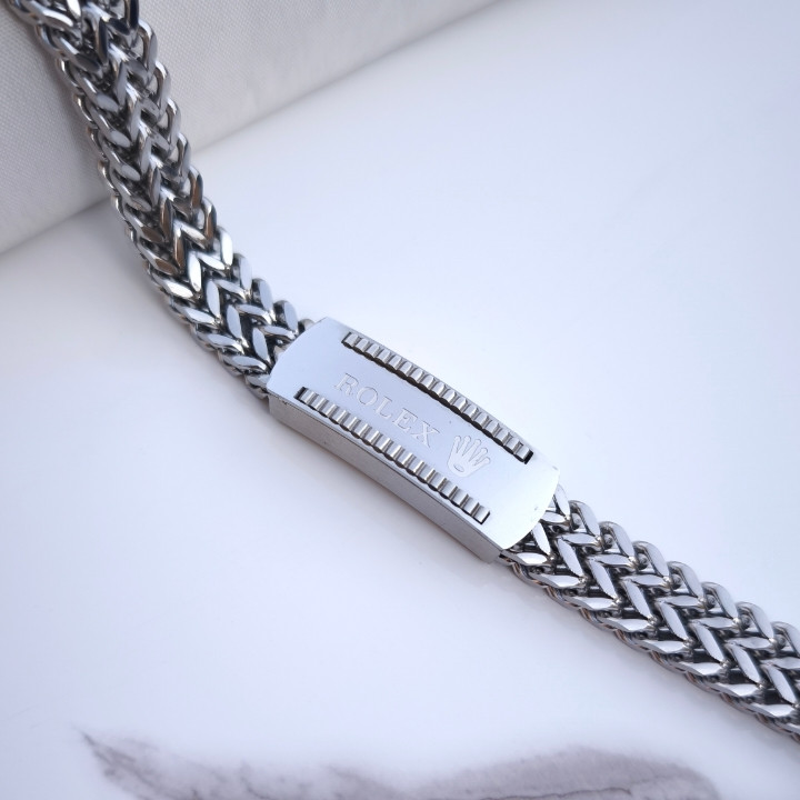 خرید دستبند رولکس مردانه استیل رنگ ثابت زنجیری شیک ارزان