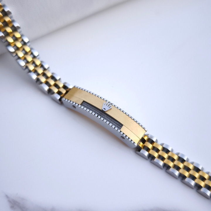 خرید دستبند رولکس مردانه طلایی نقره ای استیل