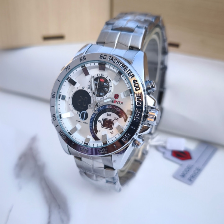 خرید ساعت مردانه دو زمانه استیل برند کیدمن kademan