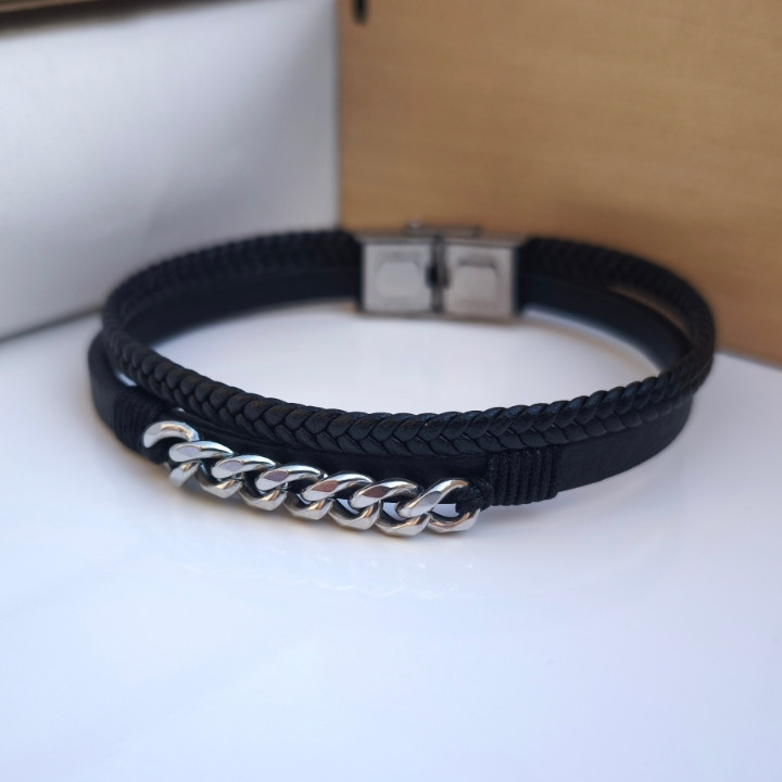 خرید دستبند مردانه کارتیر چرمی دو ردیفه قیمت مناسب