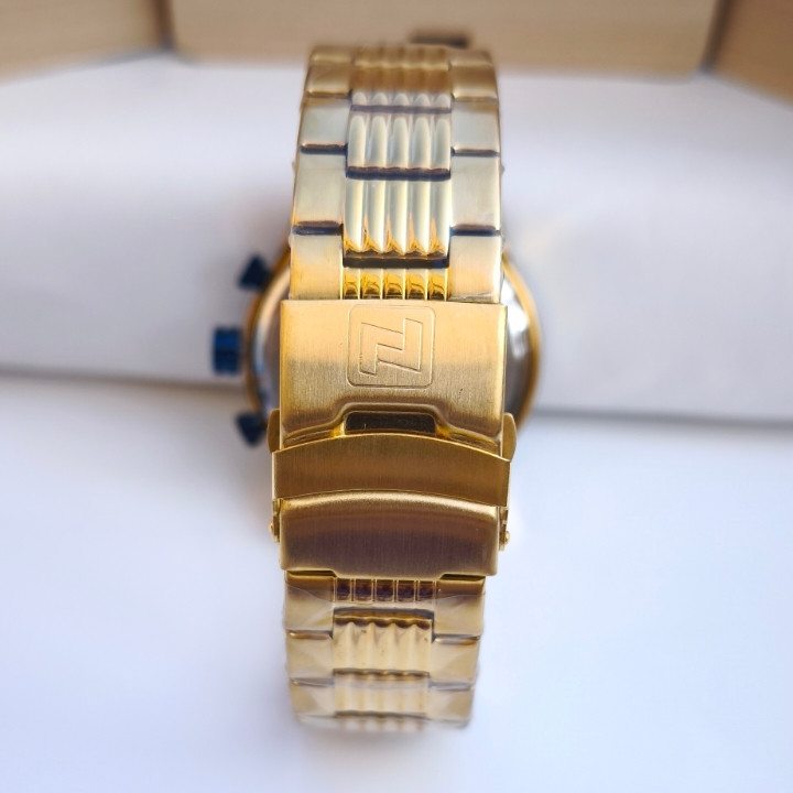 خرید ساعت استیل طلایی مردانه سه موتور naviforce