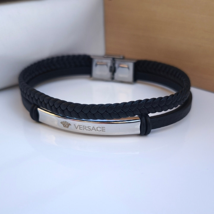 خرید دستبند چرمی ورساچه شیک ارزان مناسب کادو