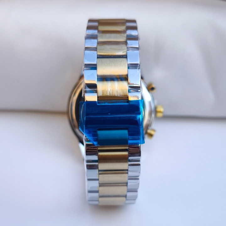 خرید ساعت مردانه استیل طلایی نقره ای سه موتوره شیک ارزان