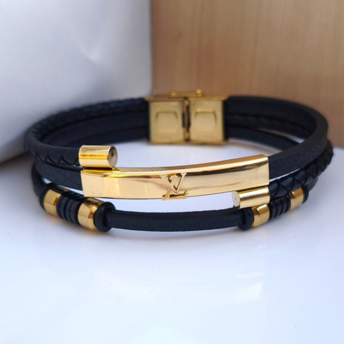 خرید دستبند لویی ویتون چرمی مردانه شیک مناسب کادو