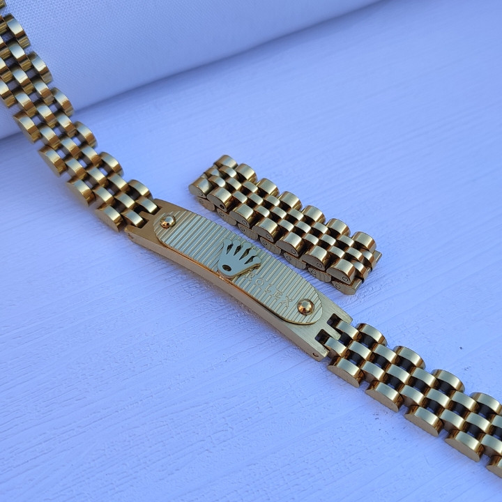 خرید ست دستبند انگشتر مردانه رولکس طلایی استیل رنگ ثابت شیک مناسب کادو