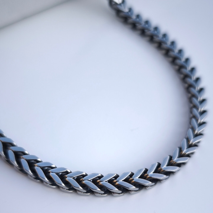 خرید زنجیر دم روباهی مردانه استی سیاه قلم رنگ ثابت ۶۰ سانتی