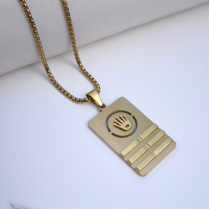خرید گردنبند دخترانه طلایی استیل رولکس رنگ ثابت شیک