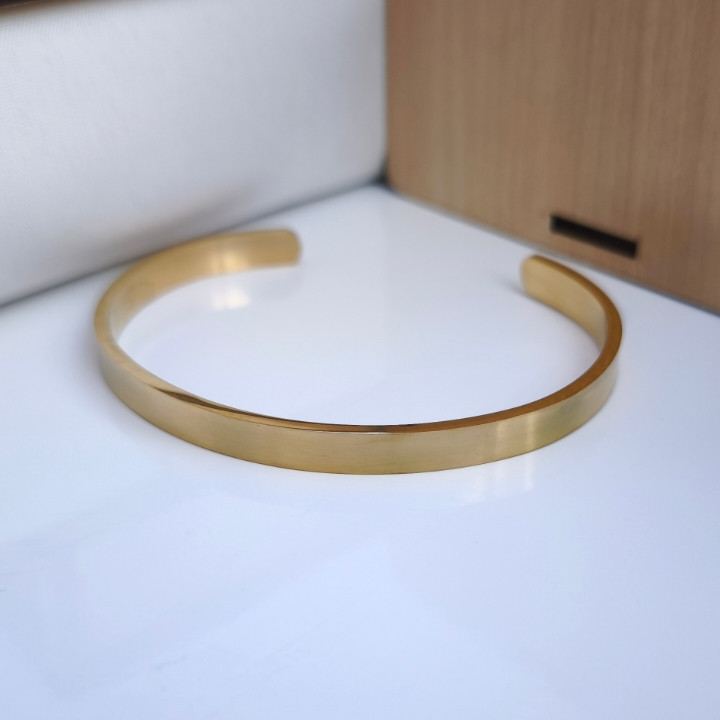 خرید بنگل طلایی پسرانه استیل رنگ ثابت فری سایز شیک ارزان