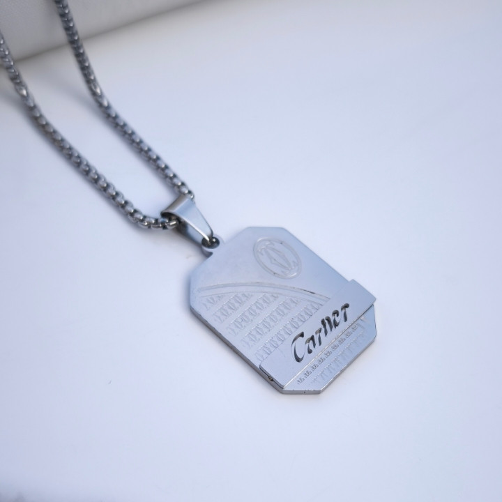 خرید گردنبند کارتیر مردانه استیل رنگ ثابت مناسب کادو