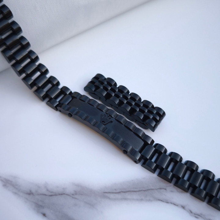 خرید دستبند انگشتر مشکی مردانه رولکس استیل رنگ ثابت شیک ارزان