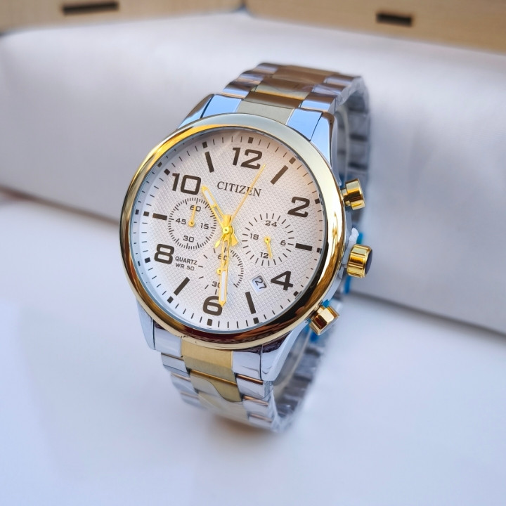 خرید ساعت مردانه سه موتوره کرنوگراف سیتیزن استیل رنگ ثابت شیک ارزان مناسب هدیه