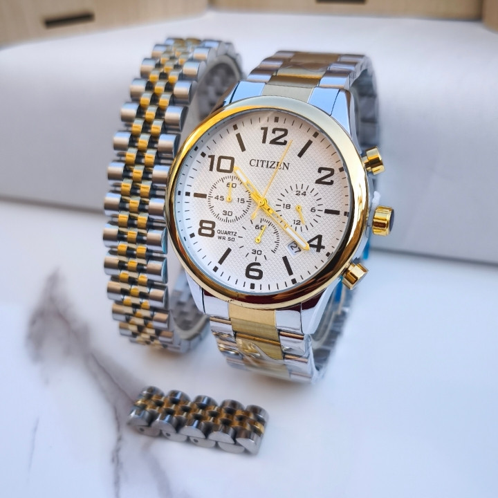 خرید ست ساعت انگشتر دستبند مردانه شیک سیتیزن استیل قیمت مناسب