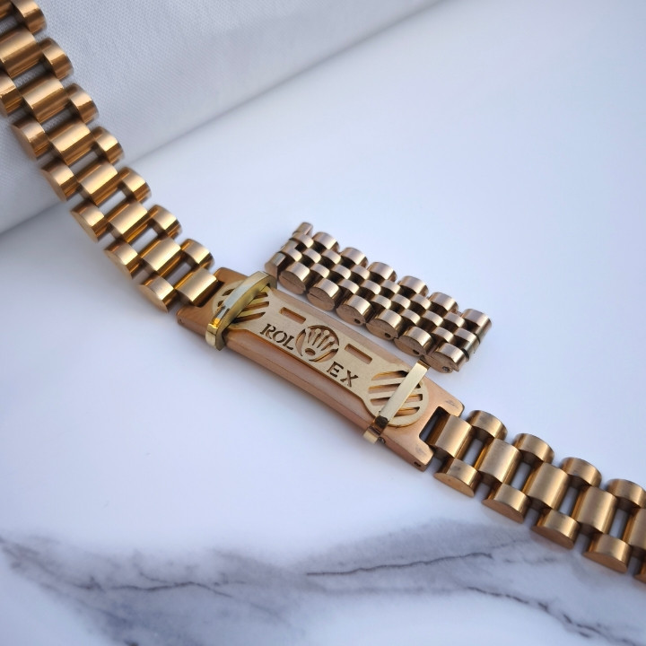 خرید ست دستبند انگشتر مردانه رولکس رزگلد استیل رنگ ثابت شیک ارزان